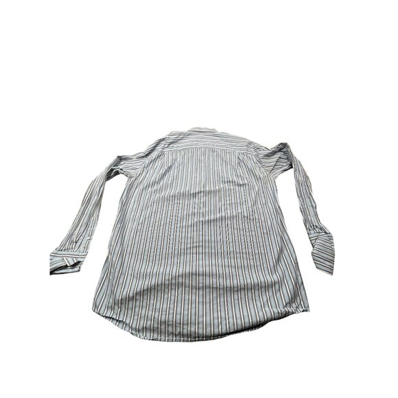 Sean John Mens XL Blue/White Striped Button-Down Shirt Big All Over Print - Picture 2 of 11